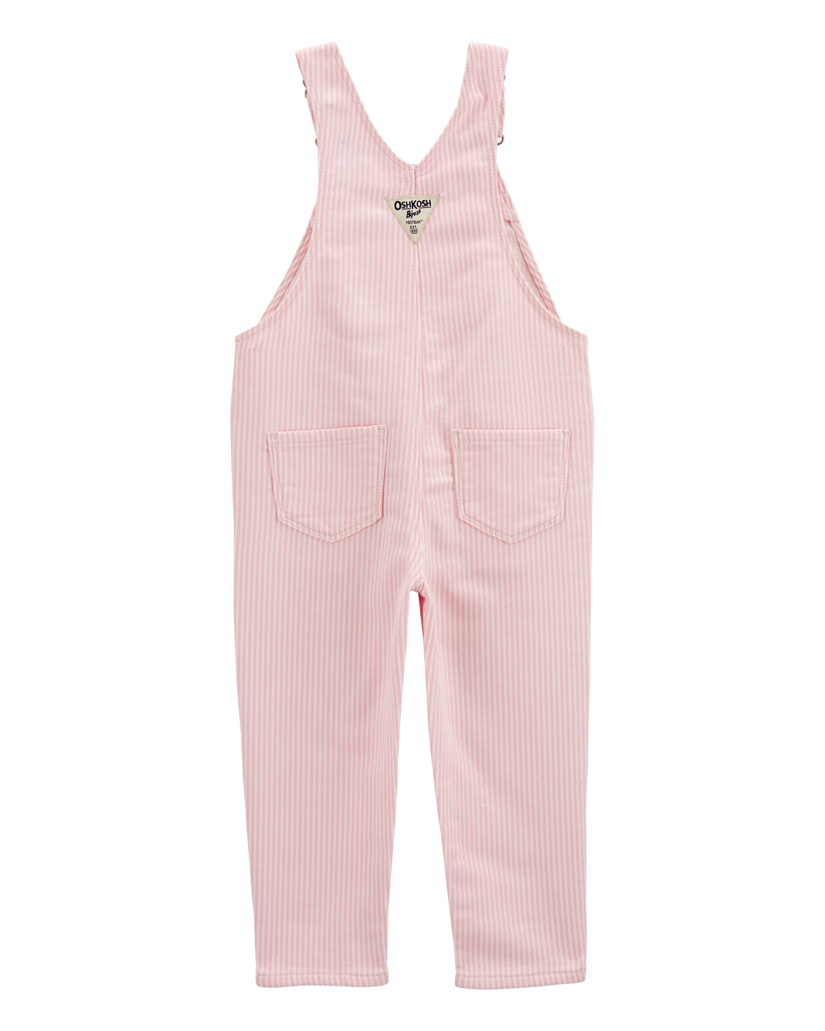 Toddler Knit Denim Hickory Stripe Overalls - Pink - OshKosh