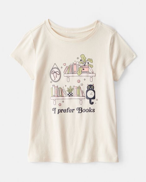 kid i prefer books short-sleeve graphic tee - white