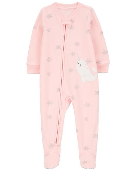Product image 1 of Baby 1-Piece Narwhal Fleece Footie Pajamas