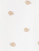 Ivory - Baby Snail Print Zip-Up PurelySoft Sleep & Play Pajamas, Selected