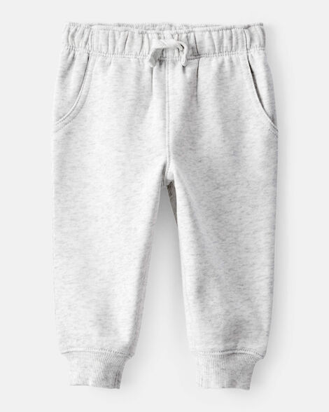 baby boy daydream fleece cotton jogger - grey