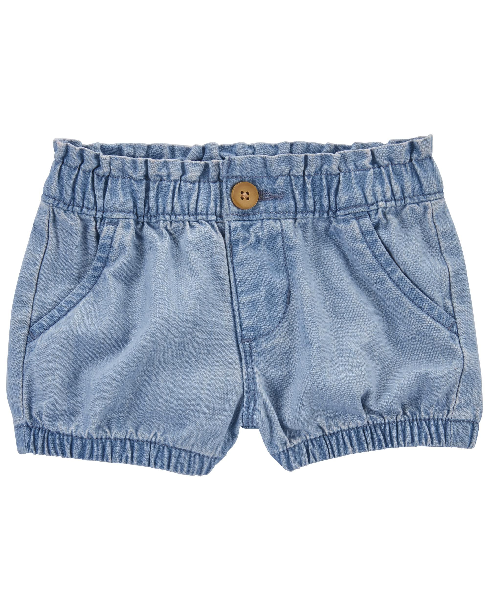 Baby Iconic Denim Paperbag Bubble Shorts - OshKosh | Carter's