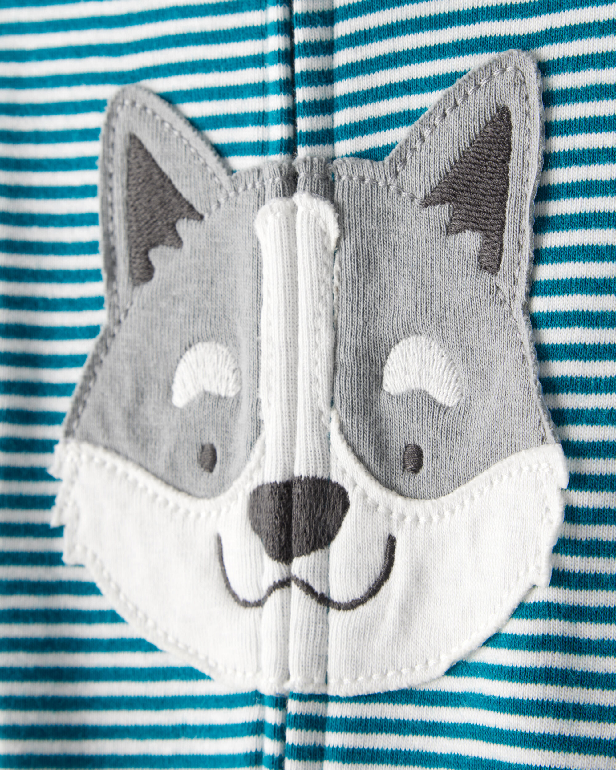 Baby Boy Dog Striped 100% Cotton Snug Fit 2-Way Zip Footie 1-Piece Pajamas - Blue