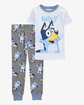 Product image 1 of Toddler Bluey Snug Fit Cotton 2-Piece Pajamas - Blue