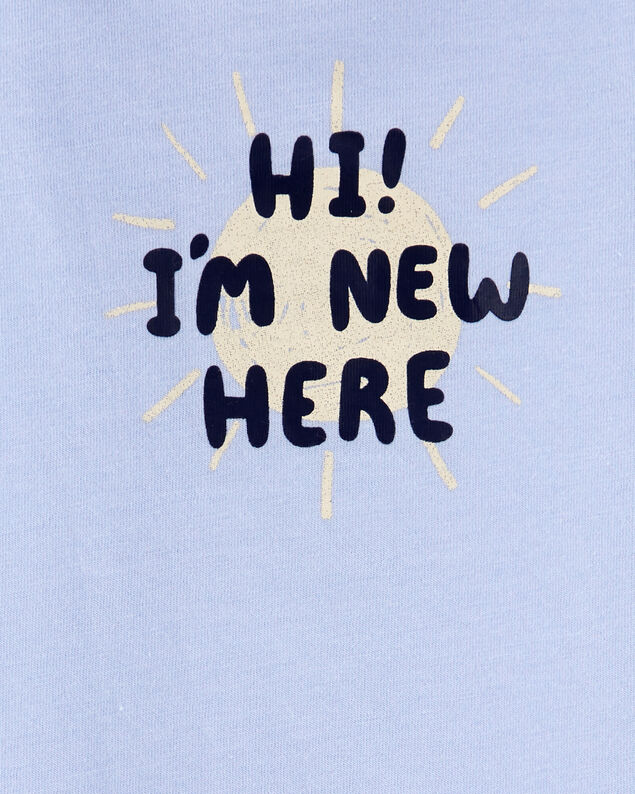 Product image 2 of Baby "I'm New Here" Short-Sleeve Bodysuit - Blue