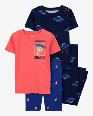 Product image 1 of Kid 4-Piece Space 100% Snug Fit Cotton Pajamas