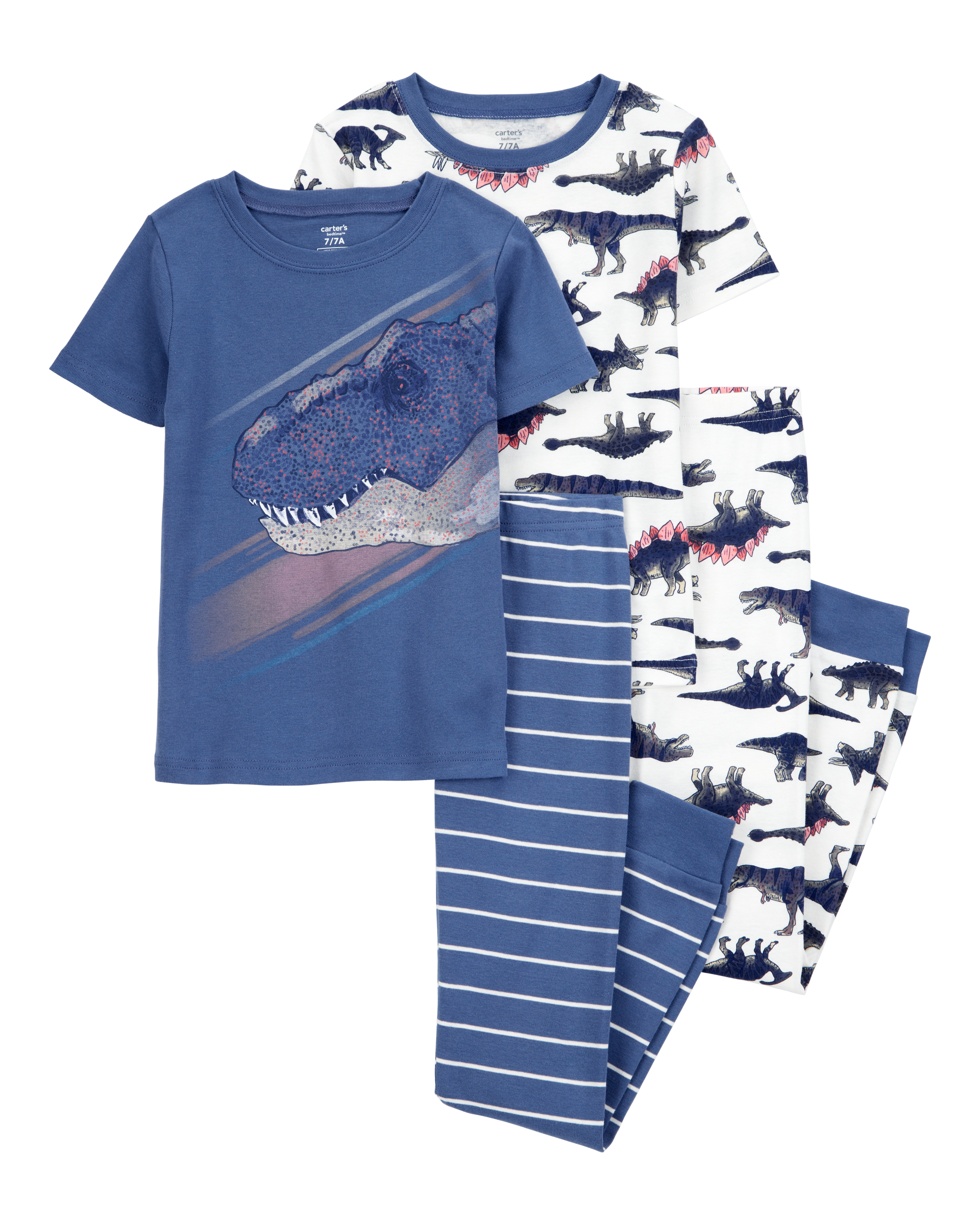 Kid 4-Piece Dinosaur Cotton Pajamas