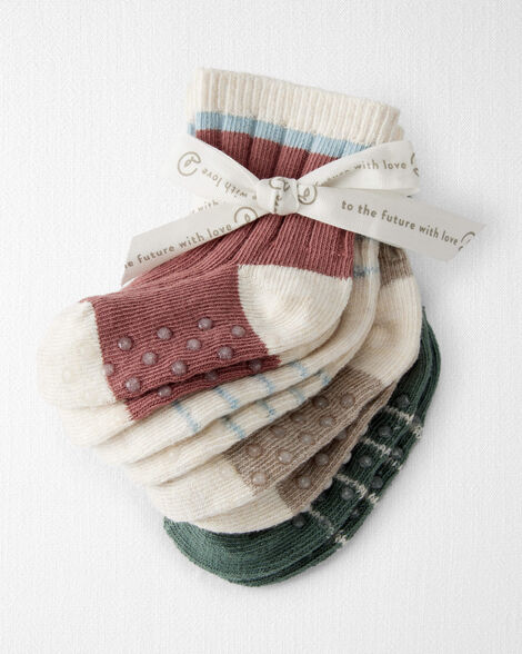  Product image 2 of Baby Girl 4-Pack No-Slip Socks Made with Organic Cotton