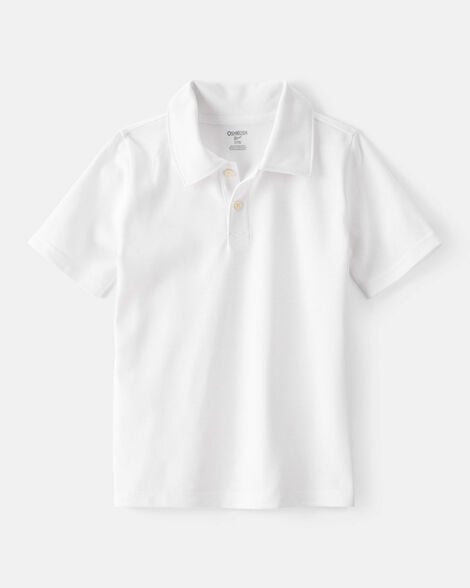 Boys Pique Uniform Polo Shirt - White