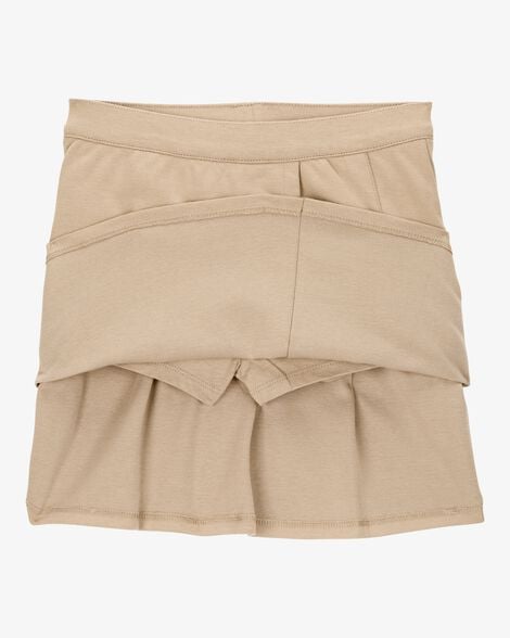 Kid Ponte Knit Uniform Skort - Khaki