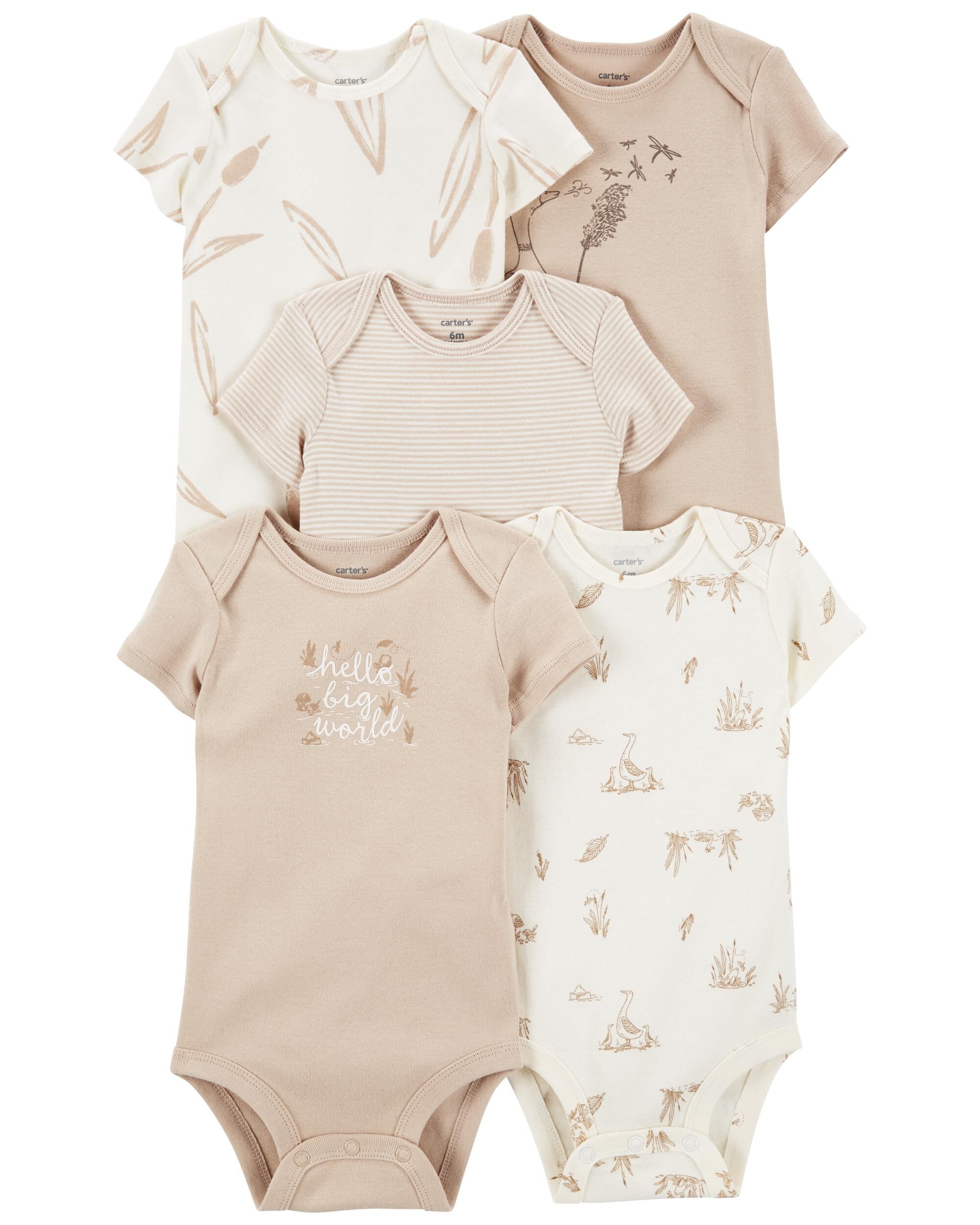 Baby 5 Pack Short Sleeve Bodysuits Carter s Carter s