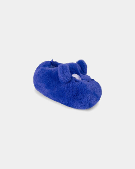 boys cozy monster slippers - blue