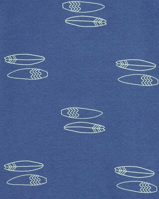 Product image 2 of Kid 4-Piece Shark Surfboard 100% Snug Fit Cotton Pajamas - Blue