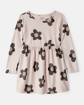 Product image 1 of Toddler Girl Floral Print Long-Sleeve Dress - Ivory