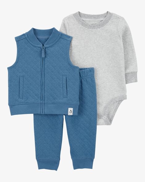  Product image 1 of Baby 3-Piece Quilted Little Vest Set