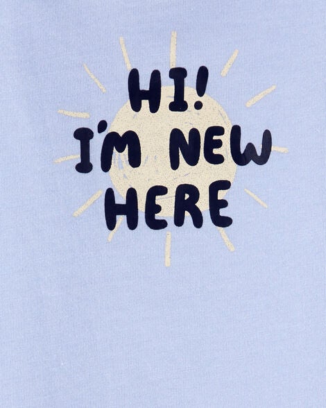  Product image 2 of Baby "I'm New Here" Short-Sleeve Bodysuit - Blue