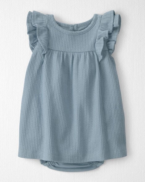 Baby Girl Pointelle Bodysuit Dress Made with Organic Cotton