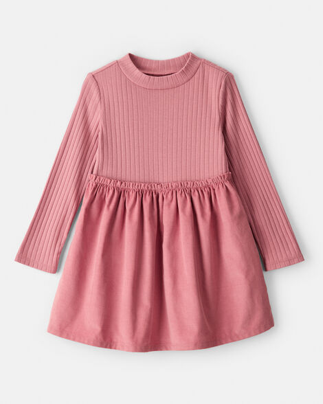 Toddler Girl Rib Knit Dress - Pink