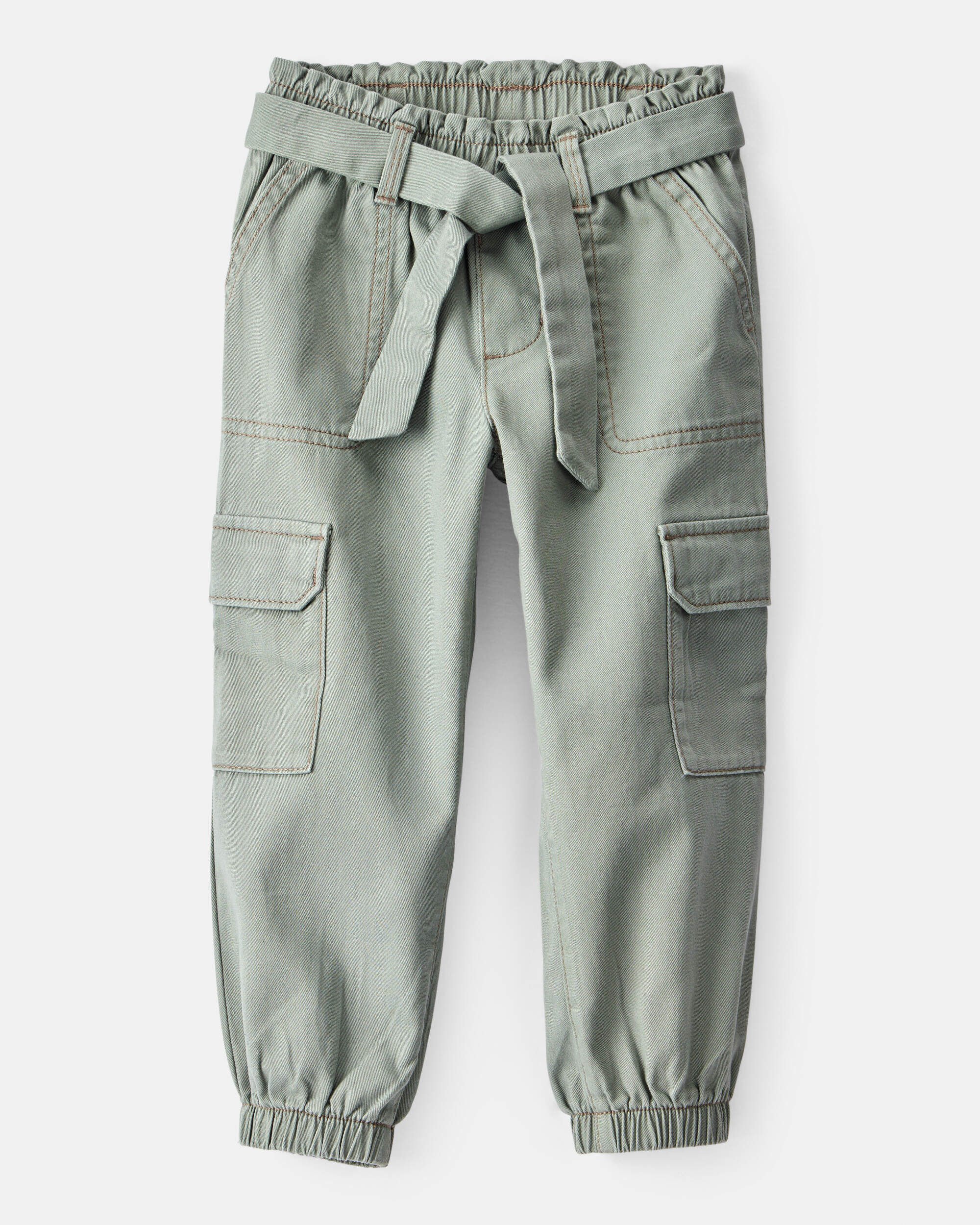 Toddler Girl Cotton Cargo Joggers - Green