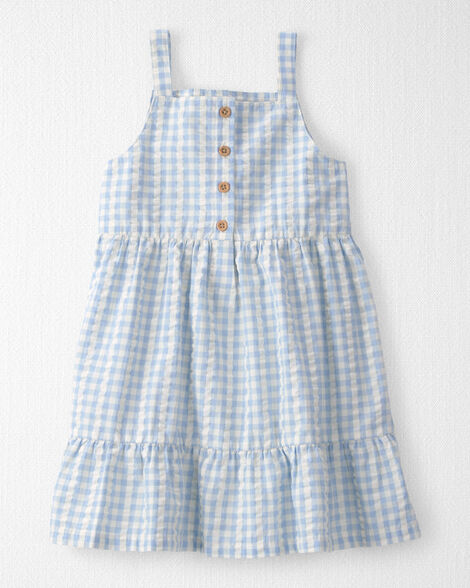 Toddler Girl Seersucker Dress Made with Organic Cotton