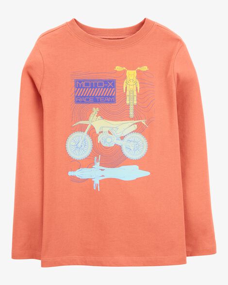  Product image 1 of Kid Bicycle BMX Cotton Blend Long-Sleeve Tee - Orange