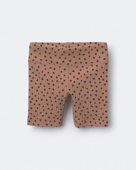 Toddler Girl Brooklyn Bike Shorts in Dot Print - Tan