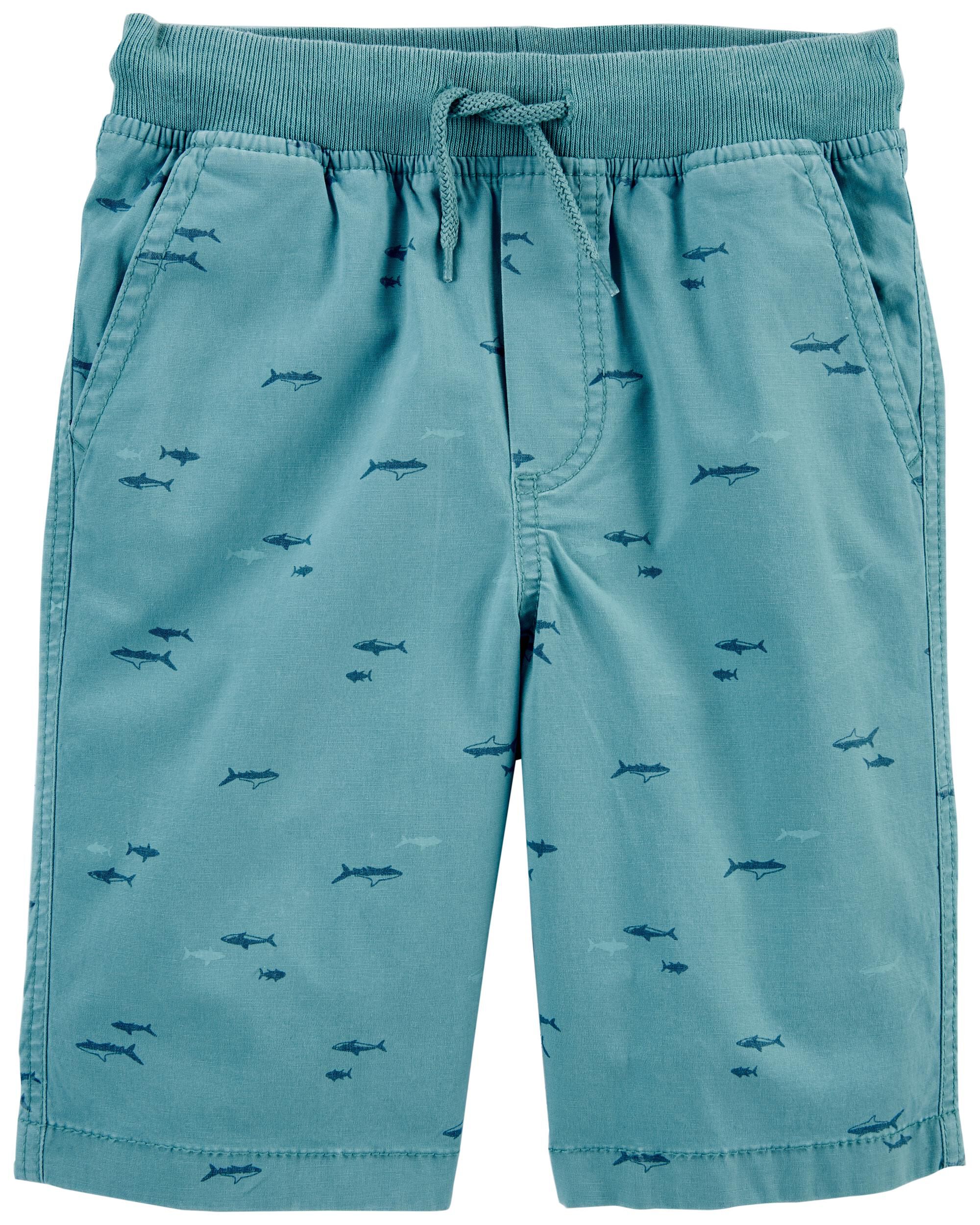 Pull-on Stretch Canvas Shorts
