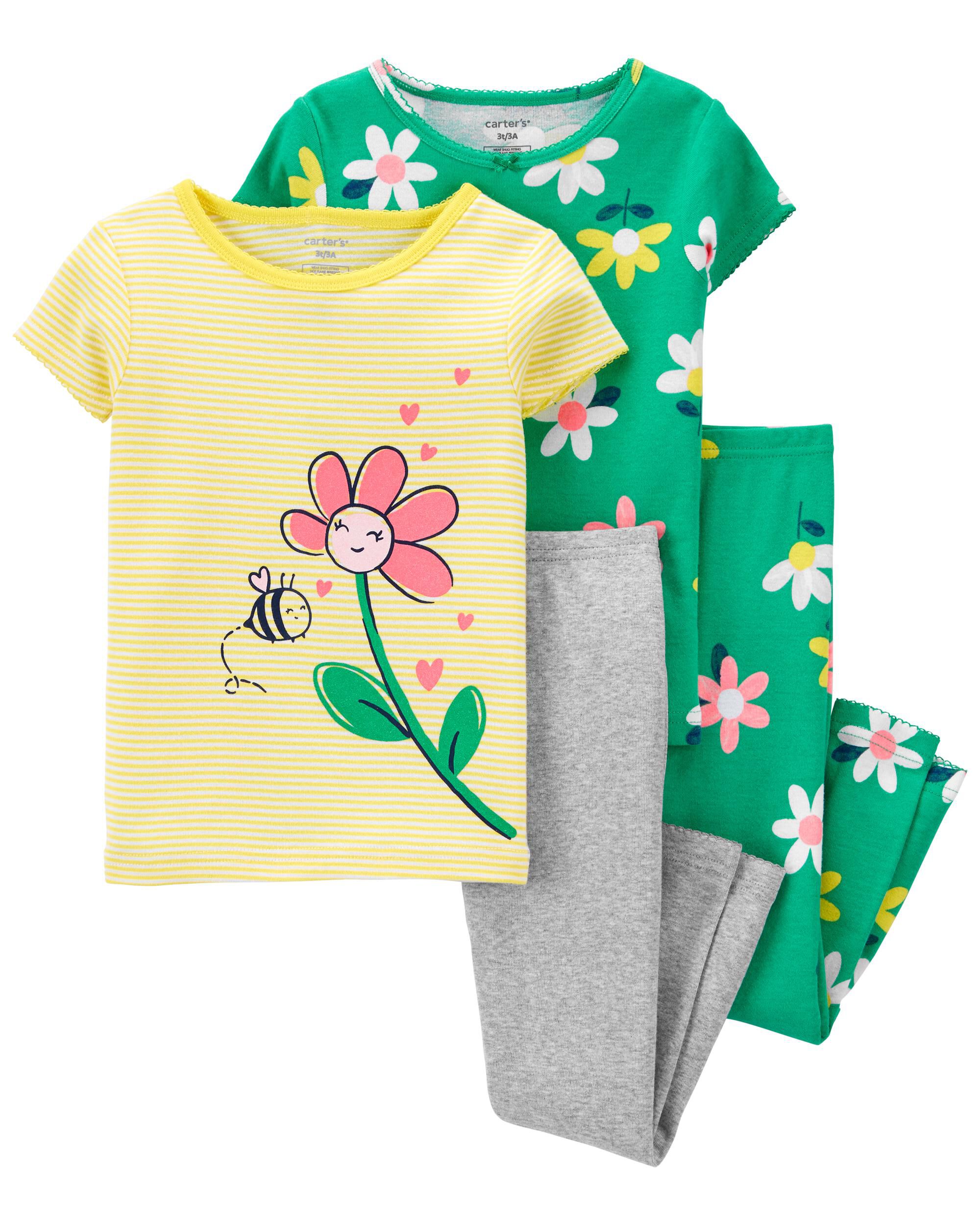 4-Piece Floral 100% Snug Fit Cotton PJs