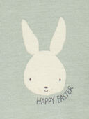 Green - Baby Bunny Print Easter Snug Fit Cotton 2-Piece Pajamas - Green, Selected