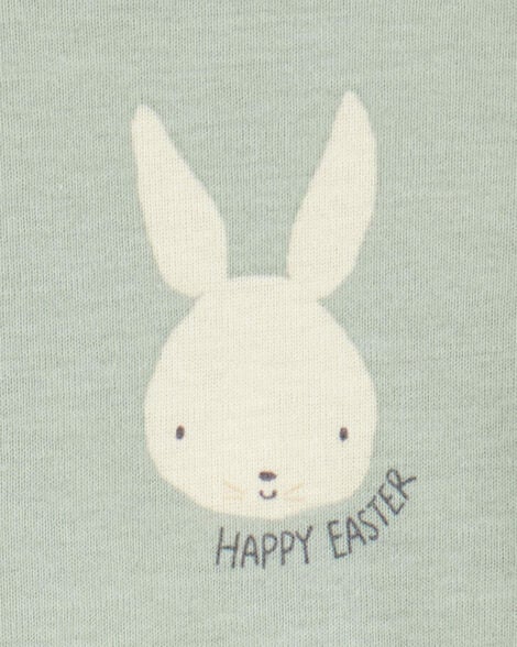  Product image 2 of Baby Bunny Print Easter Snug Fit Cotton 2-Piece Pajamas - Green