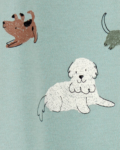 Product image 3 of Baby Boy Dog Print 2-Way Zip Cotton Sleep & Play Pajamas - Green