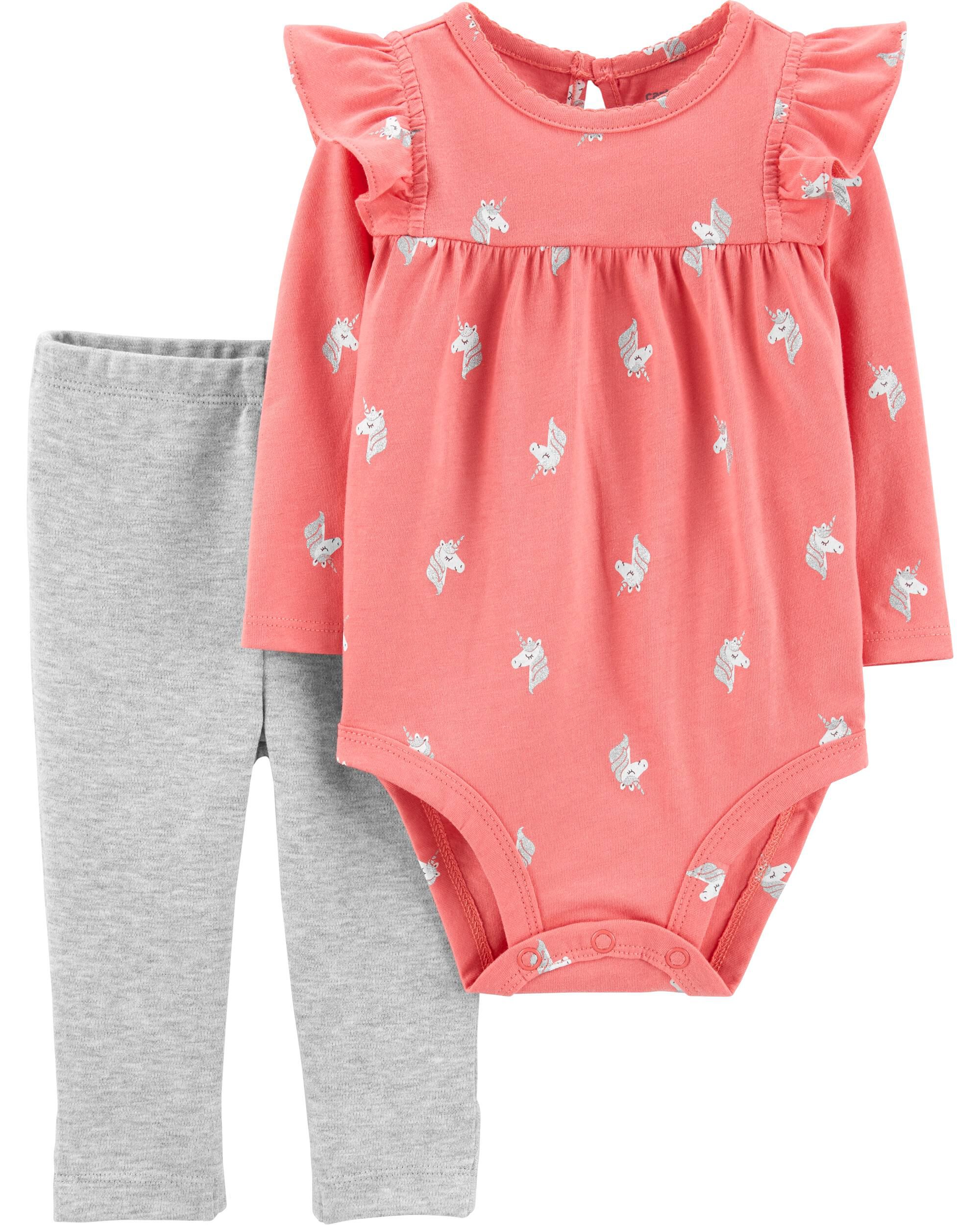 Carter/'s Unicorn 3 pieces total Shorts and 2 Body Suits