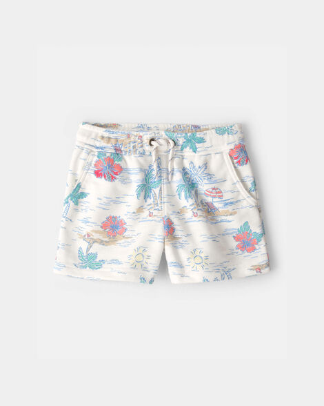toddler boy tropical beach french terry shorts