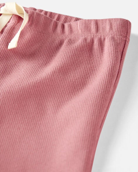  Product image 3 of Kid Organic Cotton Rib Drawstring Leggings in Dark Blush