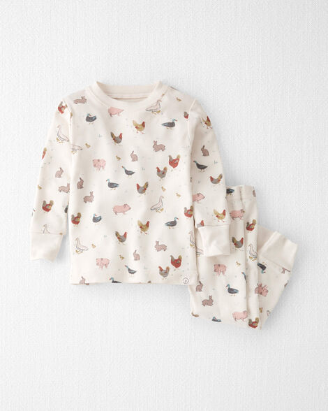 Baby Organic Cotton Pajamas in Farm Friends Print