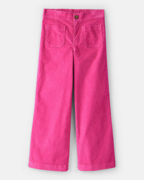 girls corduroy wide-leg pants - pink