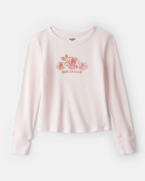 Girls Hey Darling Long-Sleeve Graphic Tee - Pink