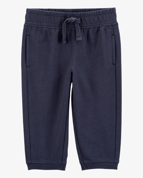 baby pull-on french terry joggers - navy