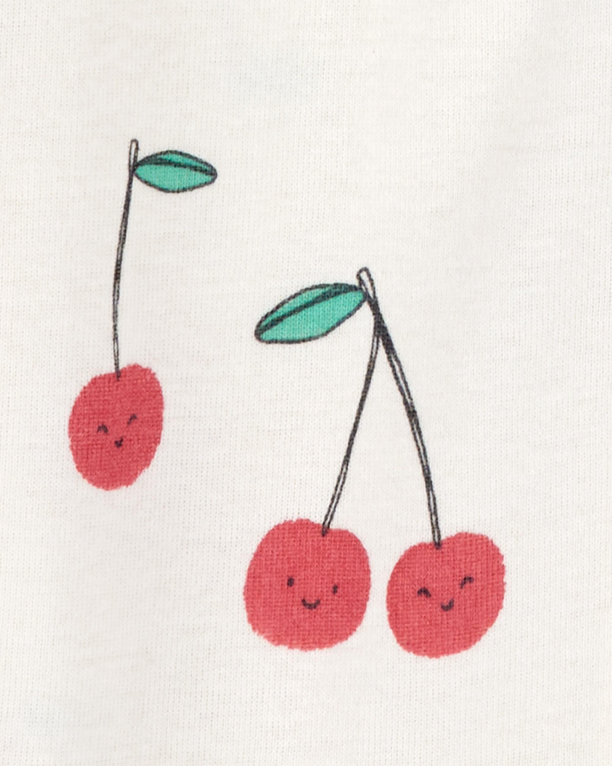 Toddler Girl Cherry Print Snug Fit Cotton Footie 1-Piece Pajamas