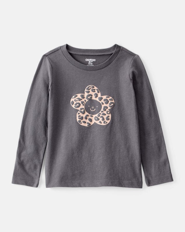 Product image 1 of Toddler Girl Flower Long-Sleeve Graphic Tee - Grey