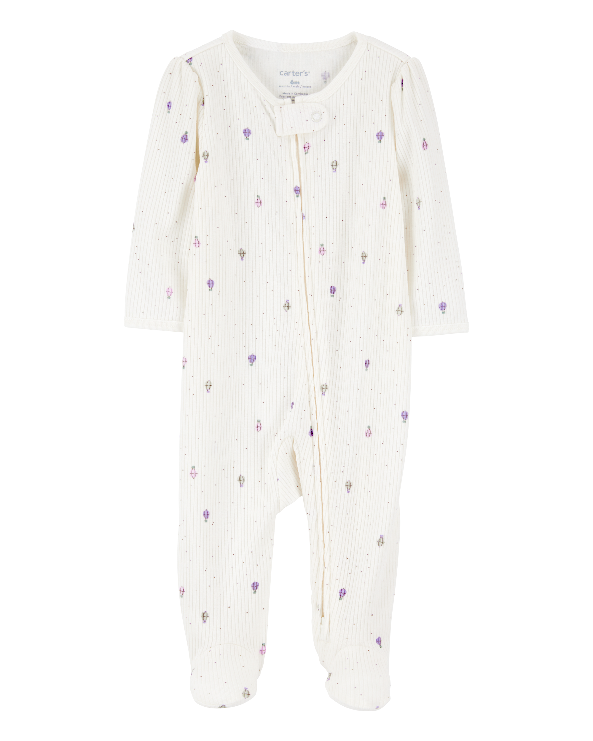 Baby Girl Air Balloon 2-Way Zipper Textured Sleep and Play