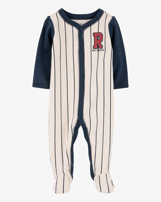 Product image 1 of Baby Baseball Rookie 2-Way Zip Cotton Sleep & Play Pajamas