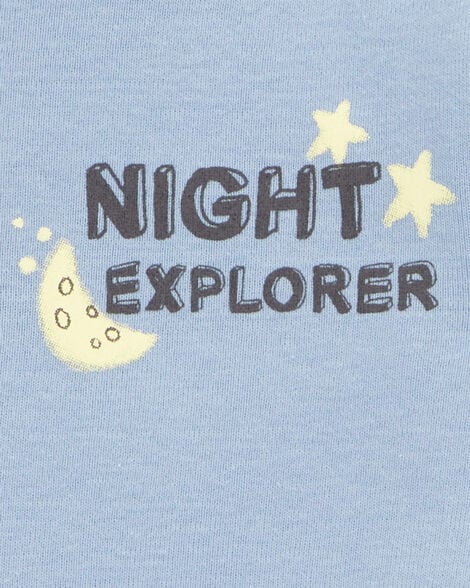 Baby Space Print Snug Fit 4-Piece Pajamas