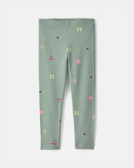 toddler girl nature pull-on stretch leggings - green