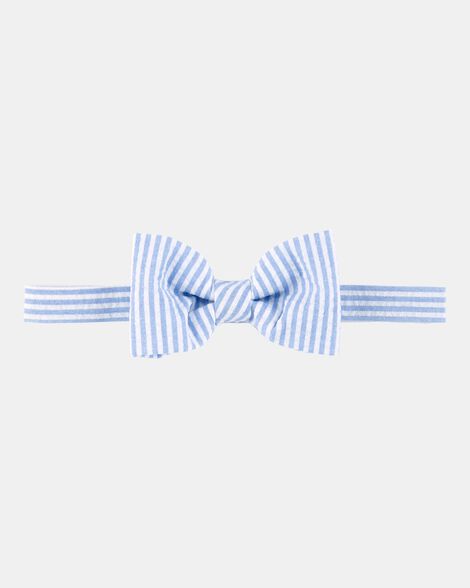 seersucker bow tie - blue