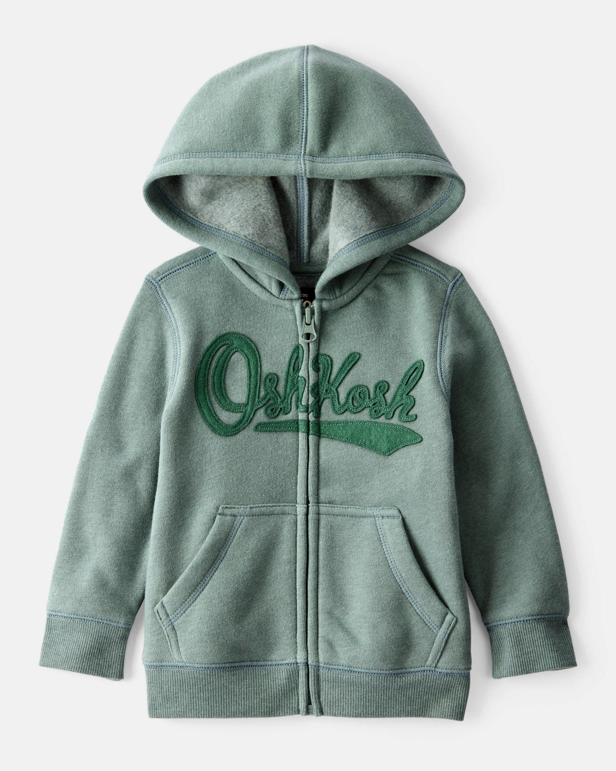 Baby OshKosh Fleece Logo Zip Jacket - Green - OshKosh | Carter's Baby OshKosh Fleece Logo Zip Jacket - Green - OshKosh | Carter's