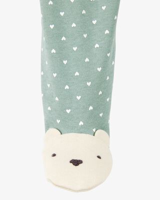 Product image 2 of Baby Polka Dot 2-Way Zip Cotton Sleep & Play Pajamas - Green