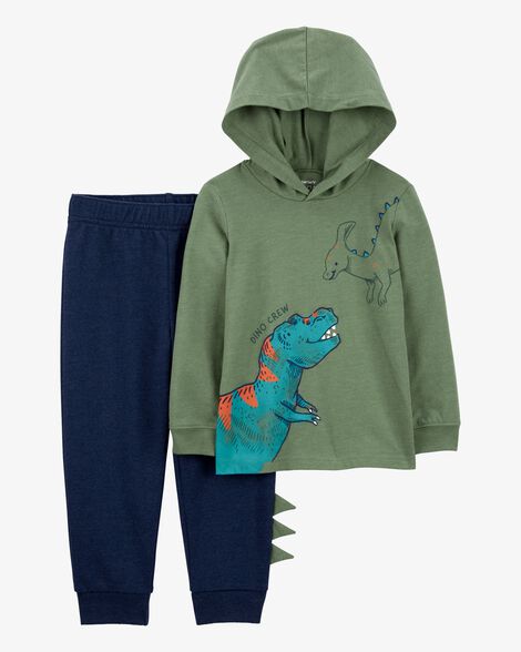 Product image 1 of Baby 2-Piece Dinosaur Hooded Tee & Jogger Set
