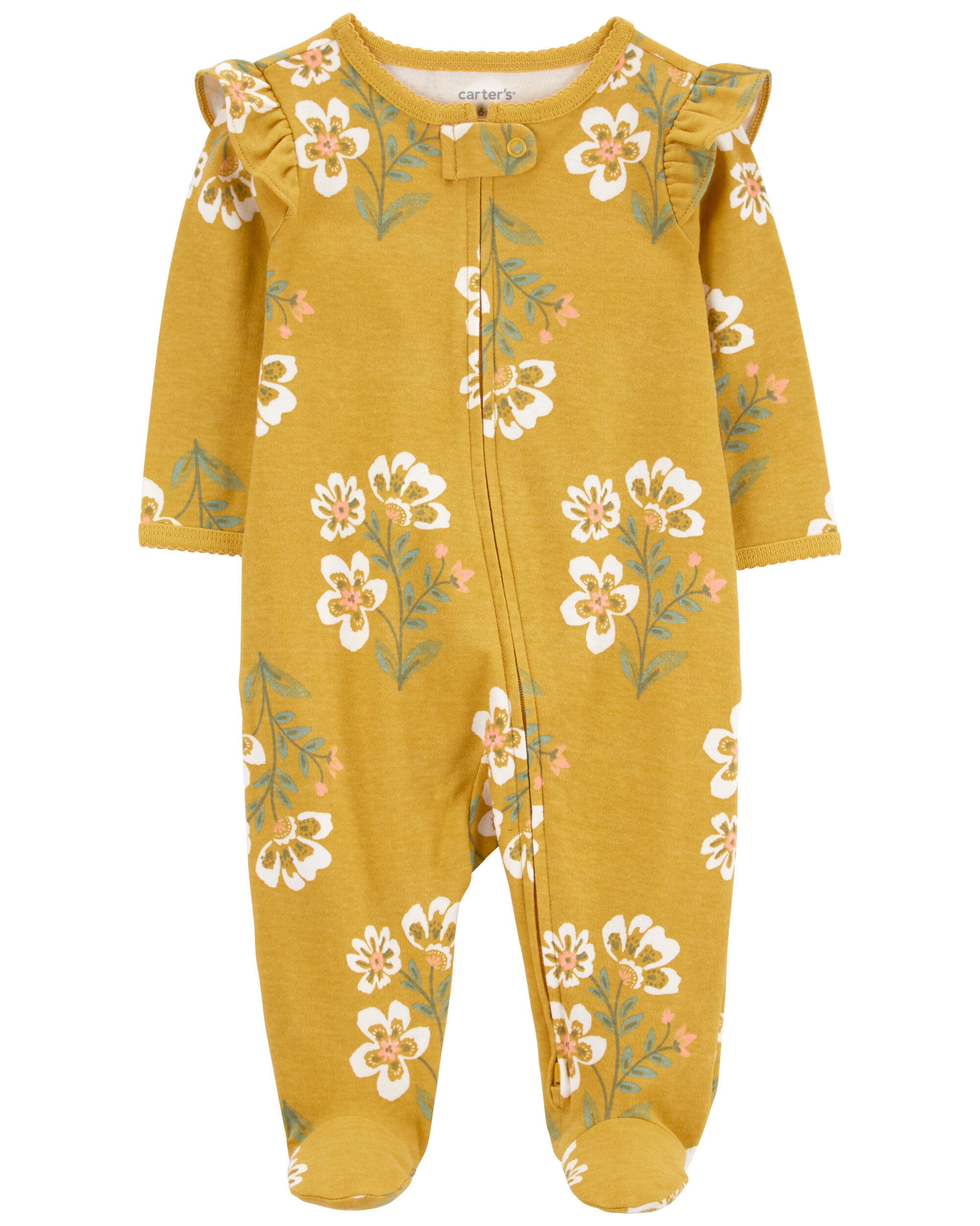 Baby Floral 2-Way Zip Cotton Sleep & Play Pajamas - Carter's
