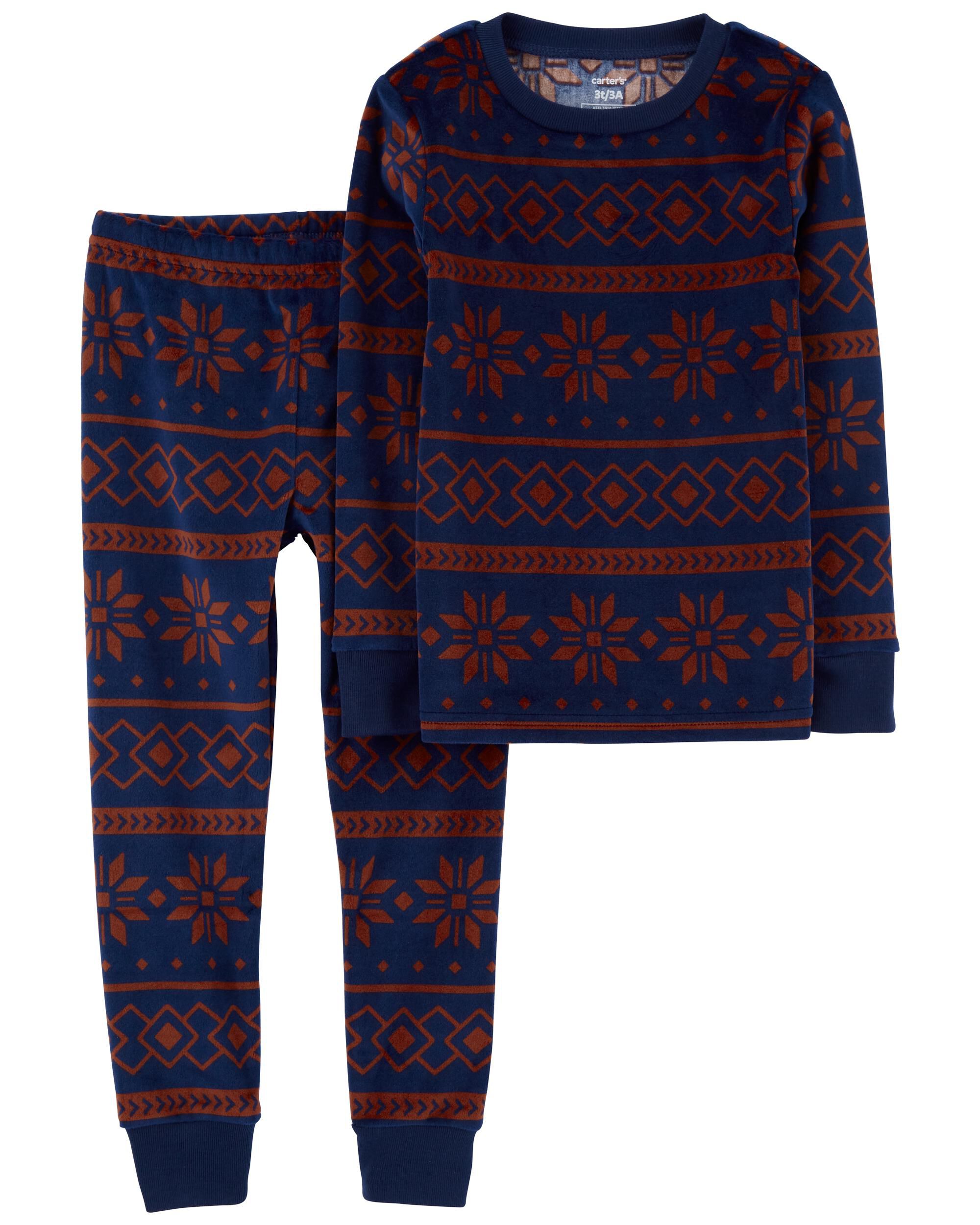 Toddler 2 Piece Fair Isle Fuzzy Velboa Pajamas Carter s Carter s